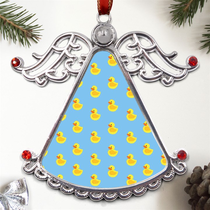 Rubber duck pattern Metal Angel with Crystal Ornament