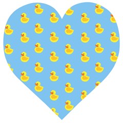 Rubber Duck Pattern Wooden Puzzle Heart by Valentinaart