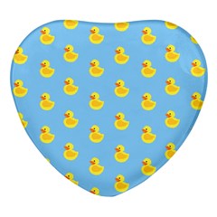 Rubber Duck Pattern Heart Glass Fridge Magnet (4 Pack)