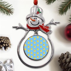 Rubber Duck Pattern Metal Snowman Ornament