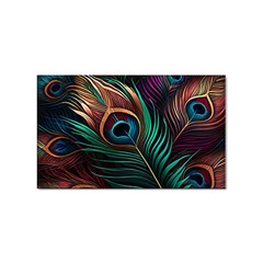 Peacock Feathers Nature Feather Pattern Sticker (rectangular) by pakminggu