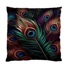 Peacock Feathers Nature Feather Pattern Standard Cushion Case (one Side) by pakminggu