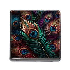 Peacock Feathers Nature Feather Pattern Memory Card Reader (square 5 Slot) by pakminggu