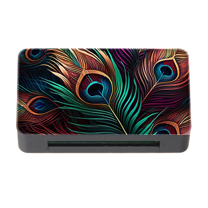 Peacock Feathers Nature Feather Pattern Memory Card Reader with CF