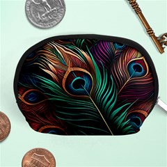 Peacock Feathers Nature Feather Pattern Accessory Pouch (medium) by pakminggu