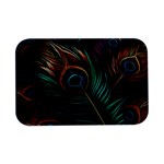 Peacock Feathers Nature Feather Pattern Open Lid Metal Box (Silver)   Front