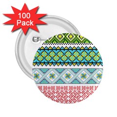 Ukraine Ornament Pattern Symbolism Geometric 2 25  Buttons (100 Pack)  by pakminggu