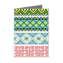 Ukraine Ornament Pattern Symbolism Geometric Mini Greeting Card by pakminggu