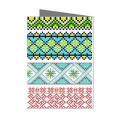 Ukraine Ornament Pattern Symbolism Geometric Mini Greeting Cards (pkg Of 8) by pakminggu