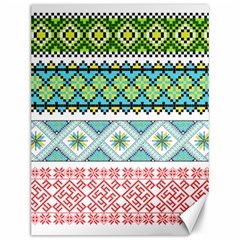 Ukraine Ornament Pattern Symbolism Geometric Canvas 12  X 16  by pakminggu