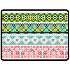 Ukraine Ornament Pattern Symbolism Geometric Fleece Blanket (large) by pakminggu