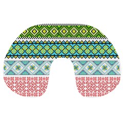 Ukraine Ornament Pattern Symbolism Geometric Travel Neck Pillow by pakminggu