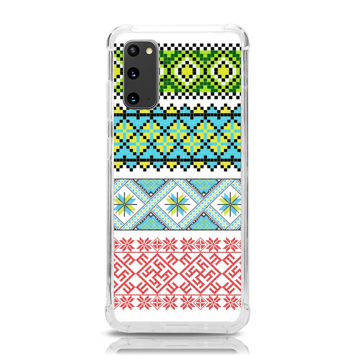 Ukraine Ornament Pattern Symbolism Geometric Samsung Galaxy S20 6.2 Inch TPU UV Case