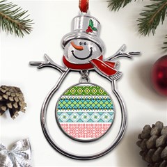 Ukraine Ornament Pattern Symbolism Geometric Metal Snowman Ornament