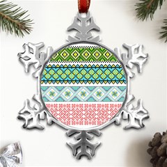 Ukraine Ornament Pattern Symbolism Geometric Metal Small Snowflake Ornament