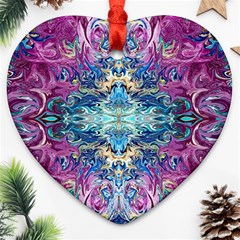 Orchids Pour  Ornament (heart) by kaleidomarblingart