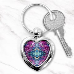 Orchids Pour  Key Chain (heart) by kaleidomarblingart