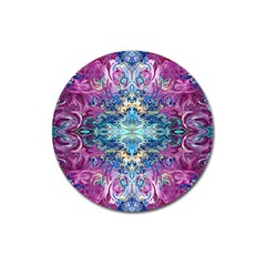 Orchids Pour  Magnet 3  (round) by kaleidomarblingart