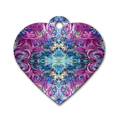 Orchids Pour  Dog Tag Heart (one Side) by kaleidomarblingart