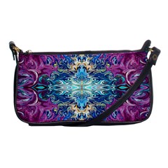 Orchids Pour  Shoulder Clutch Bag by kaleidomarblingart