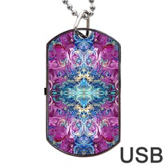 Orchids Pour  Dog Tag Usb Flash (two Sides) by kaleidomarblingart