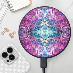 Orchids Pour  Wireless Fast Charger(black) by kaleidomarblingart