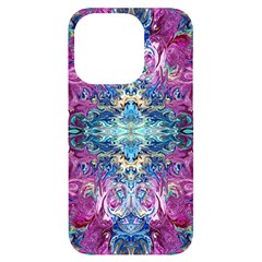 Orchids Pour  Iphone 14 Pro Black Uv Print Case by kaleidomarblingart