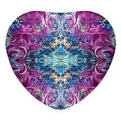 Orchids Pour  Heart Glass Fridge Magnet (4 Pack)