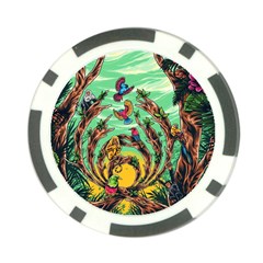 Monkey Tiger Bird Parrot Forest Jungle Style Poker Chip Card Guard (10 Pack) by Grandong