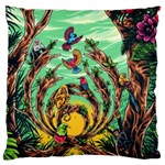 Monkey Tiger Bird Parrot Forest Jungle Style Large Cushion Case (Two Sides) Front