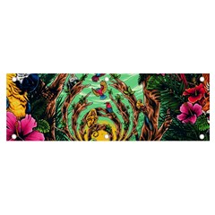 Monkey Tiger Bird Parrot Forest Jungle Style Banner And Sign 6  X 2  by Grandong