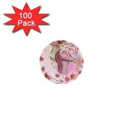 Women With Flowers 1  Mini Buttons (100 Pack)  by fashiontrends