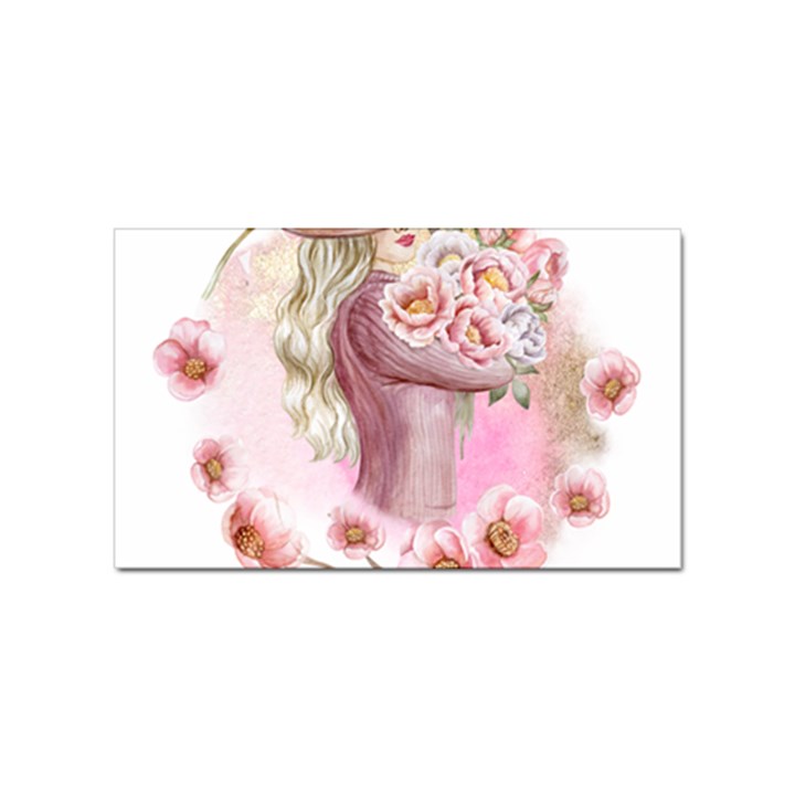 Women with flowers Sticker (Rectangular)