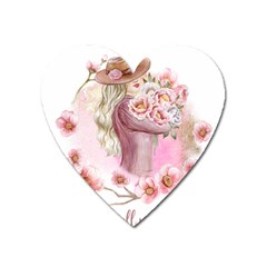 Women With Flowers Heart Magnet by fashiontrends