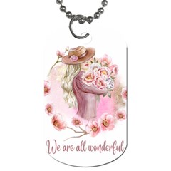 Women With Flowers Dog Tag (two Sides) by fashiontrends