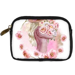 Women With Flowers Digital Camera Leather Case by fashiontrends