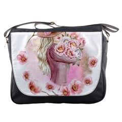 Women With Flowers Messenger Bag by fashiontrends