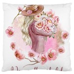 Women with flowers Large Cushion Case (One Side) Front