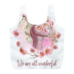 Women With Flowers Full Print Recycle Bag (l) by fashiontrends