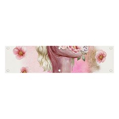 Women With Flowers Banner And Sign 4  X 1 