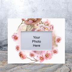 Women With Flowers White Tabletop Photo Frame 4 x6  by fashiontrends