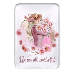 Women With Flowers Rectangular Glass Fridge Magnet (4 Pack) by fashiontrends