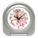 Women with flower Travel Alarm Clock Front