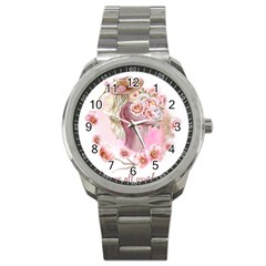 Women With Flower Sport Metal Watch by fashiontrends