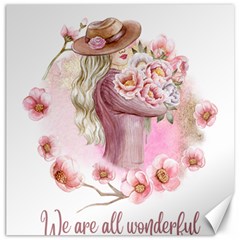 Women With Flower Canvas 12  X 12  by fashiontrends