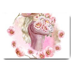 Women With Flower Large Doormat by fashiontrends