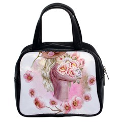 Women With Flower Classic Handbag (two Sides) by fashiontrends