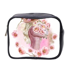 Women With Flower Mini Toiletries Bag (two Sides)