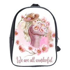 Women With Flower School Bag (xl) by fashiontrends