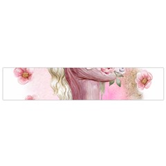 Women With Flower Small Premium Plush Fleece Scarf by fashiontrends